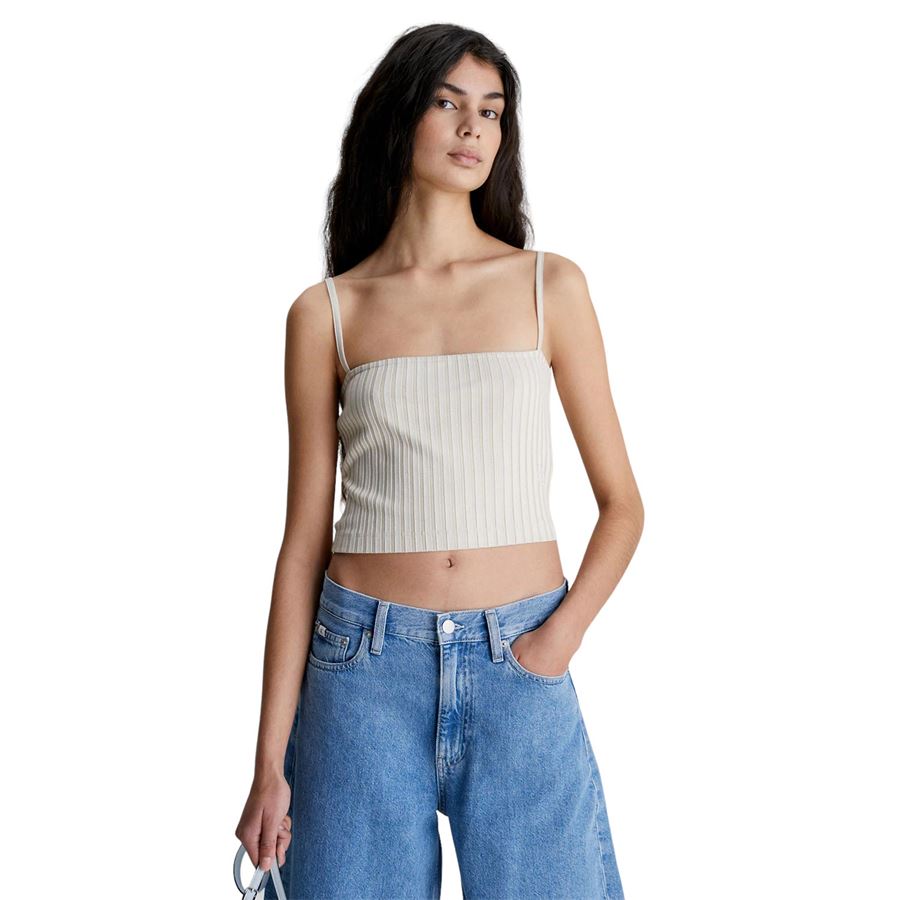 RIB CROPPED STRAPPY TOP Calvin Klein | J20J221009ACI